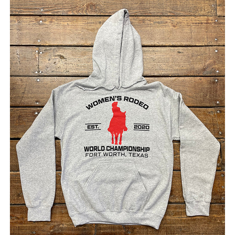 Gray Hoodie Jacket with Women's Rodeo World Championship Design