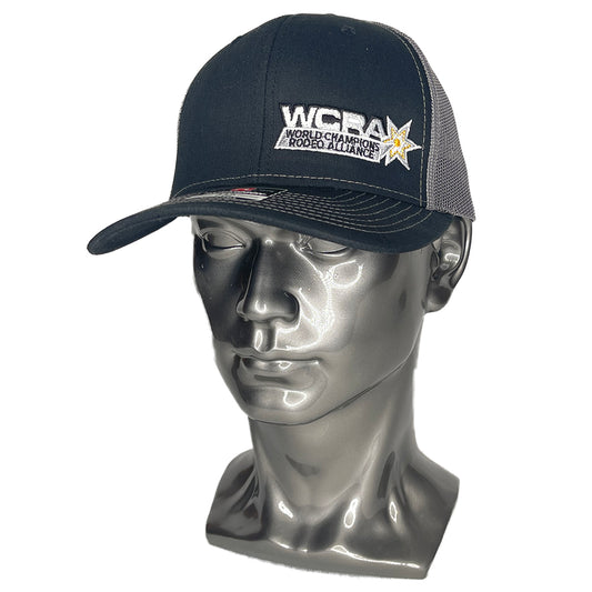 Black Cap with Charcoal Mesh- WCRA Embroidered Patch